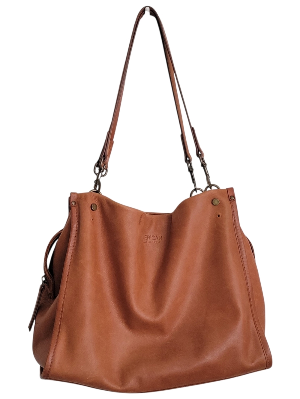 American Leather Co | Cognac Brown Real Leather Shoulder Bag